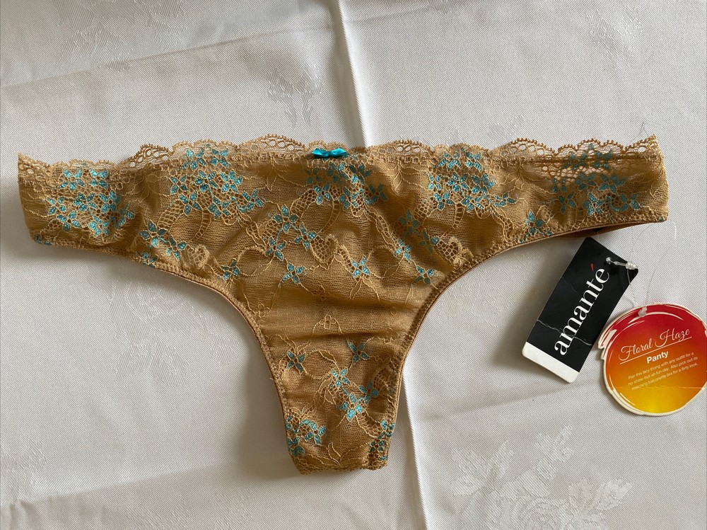 Clearance Sale AMANTE Brief Panty Thong Size L 90cm PFFH01 Sandalwood-Aquamarine-image