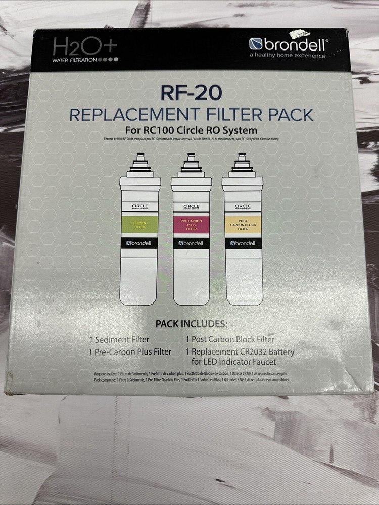Brondell RF-20 H20+ Filter 3 Pack for RC100 Filters - Open Box , Sealed Filters