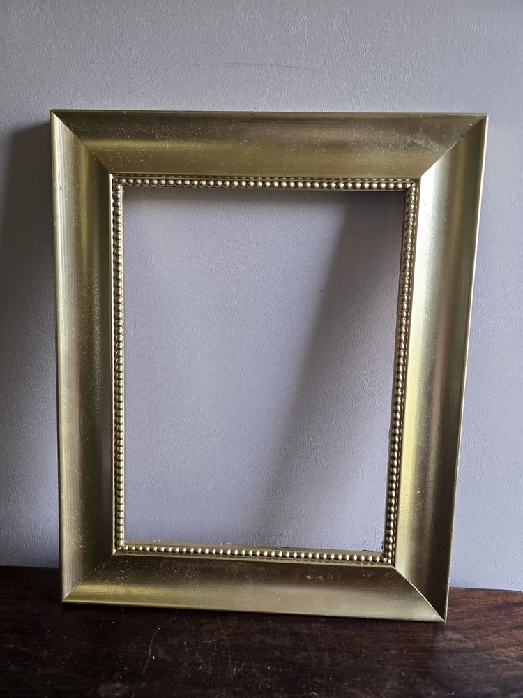 VTG Handpainted Ornate Gold Wide Wood Picture Frame Wall Art Gallery Decor