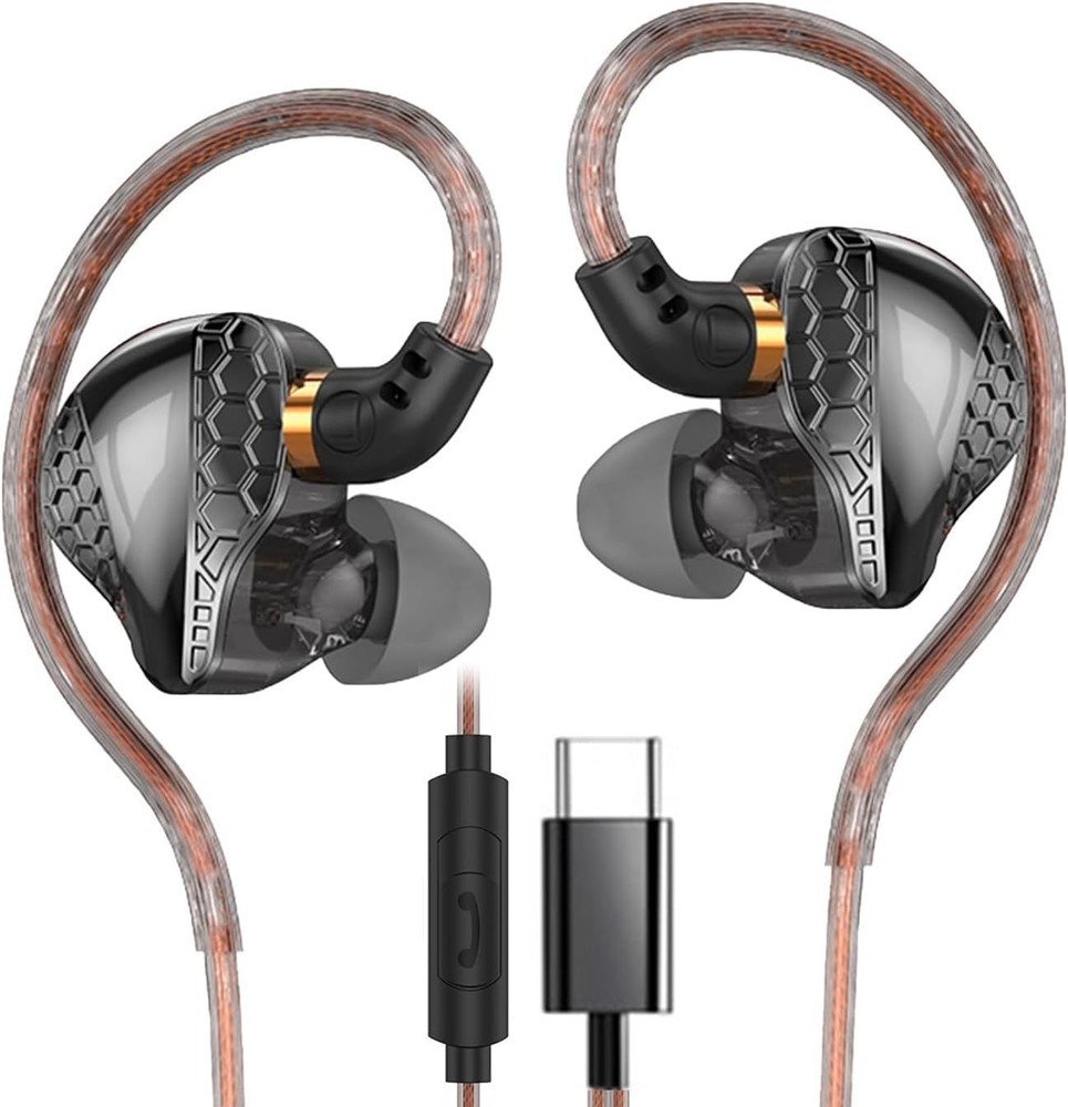 USB C Headphones for Iphone 16 15 Pro Max Plus,H89 Type C Earphones with Microph