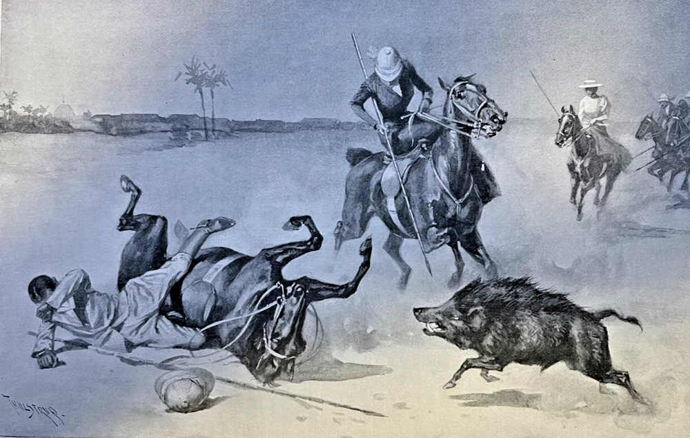 1894 Vintage Magazine Illustration A Boar Hunt by Thure de Thulstrup