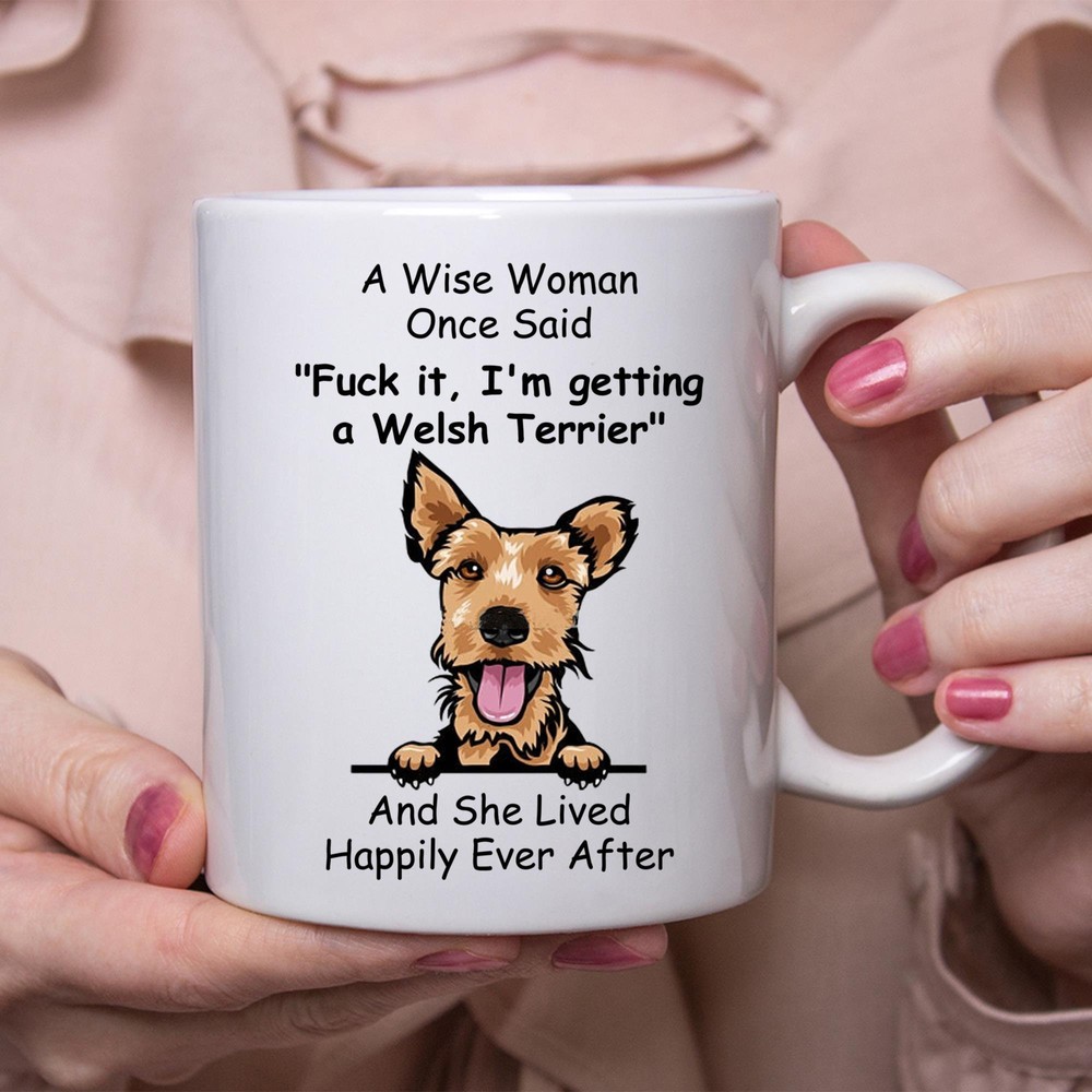 Funny Welsh Terrier Gift For Women White Coffee Mug