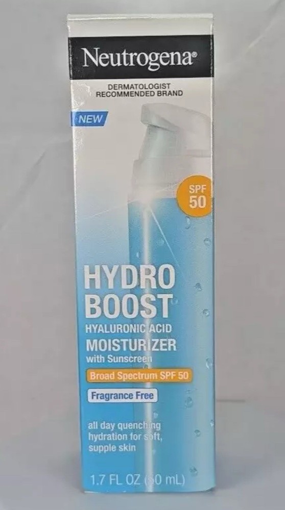 Neutrogena Hydro Boost SPF 50 Hyaluronic Acid Moisturizer 1.7oz Expires 05/25