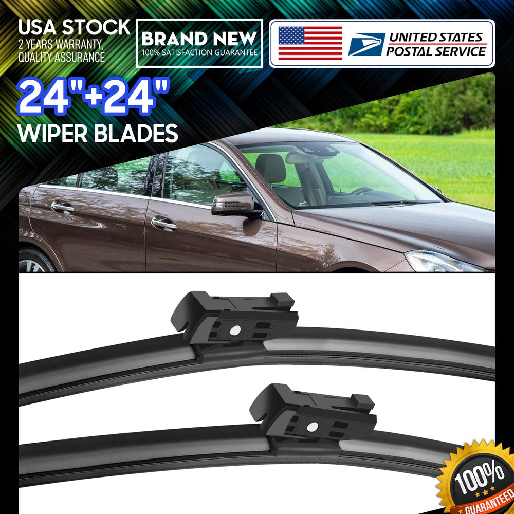New All Season 24''+24'' Top Lock Wiper Rain Blade Set For 2014 2015 Benz C250
