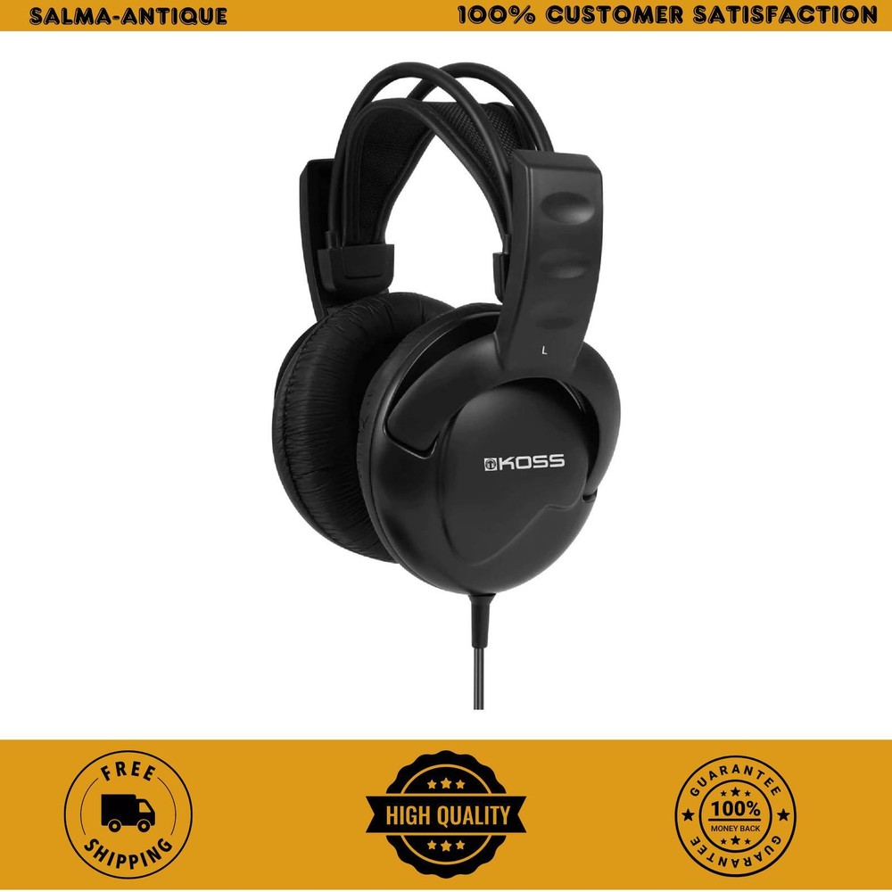 Over Ear Wired Headphones Black Flexible with Clear Sound 3.5mm Jack