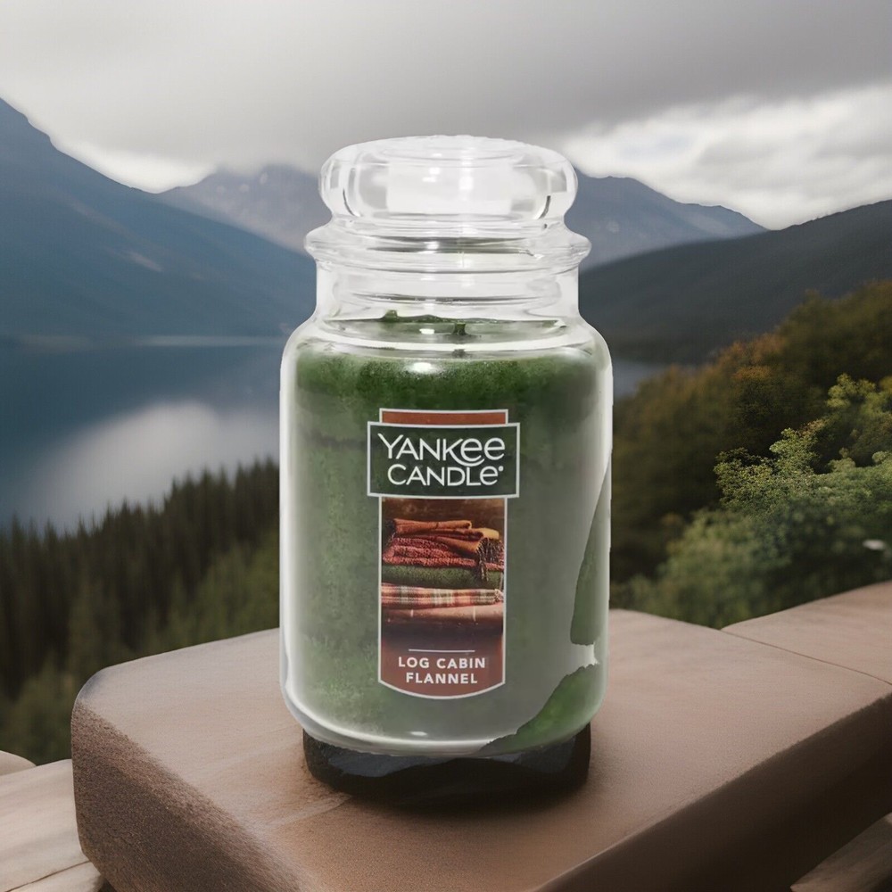 Yankee Candle Log Cabin Flannel 22oz Large Jar Candle New