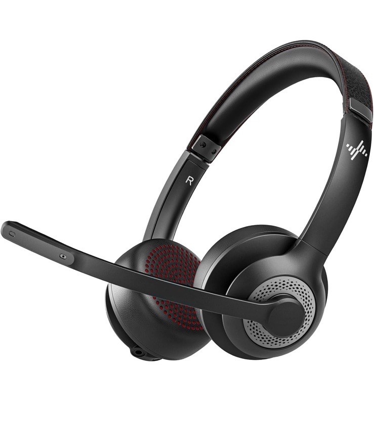 Wireless Headset with AI Noise Cancelling Microphone Bluetooth Headset EH02