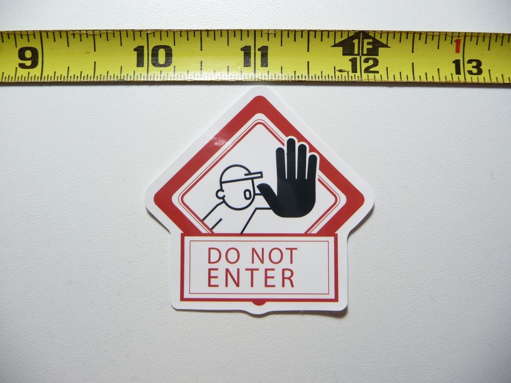 DO NOT ENTER HAND STICKER DECAL BUSINESS COMPANY POLICY BUILDING DOOR