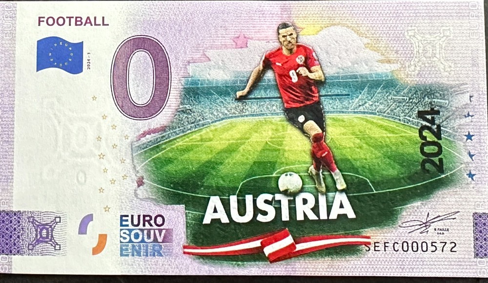 Ticket 0 Euro Football Color Austria Euro 2024 Various Number