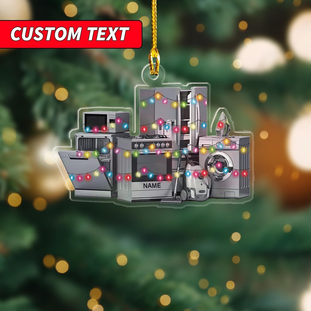 Personalized Name Kitchen Equipment Christmas Light Ornament  Chef Christmas Orn