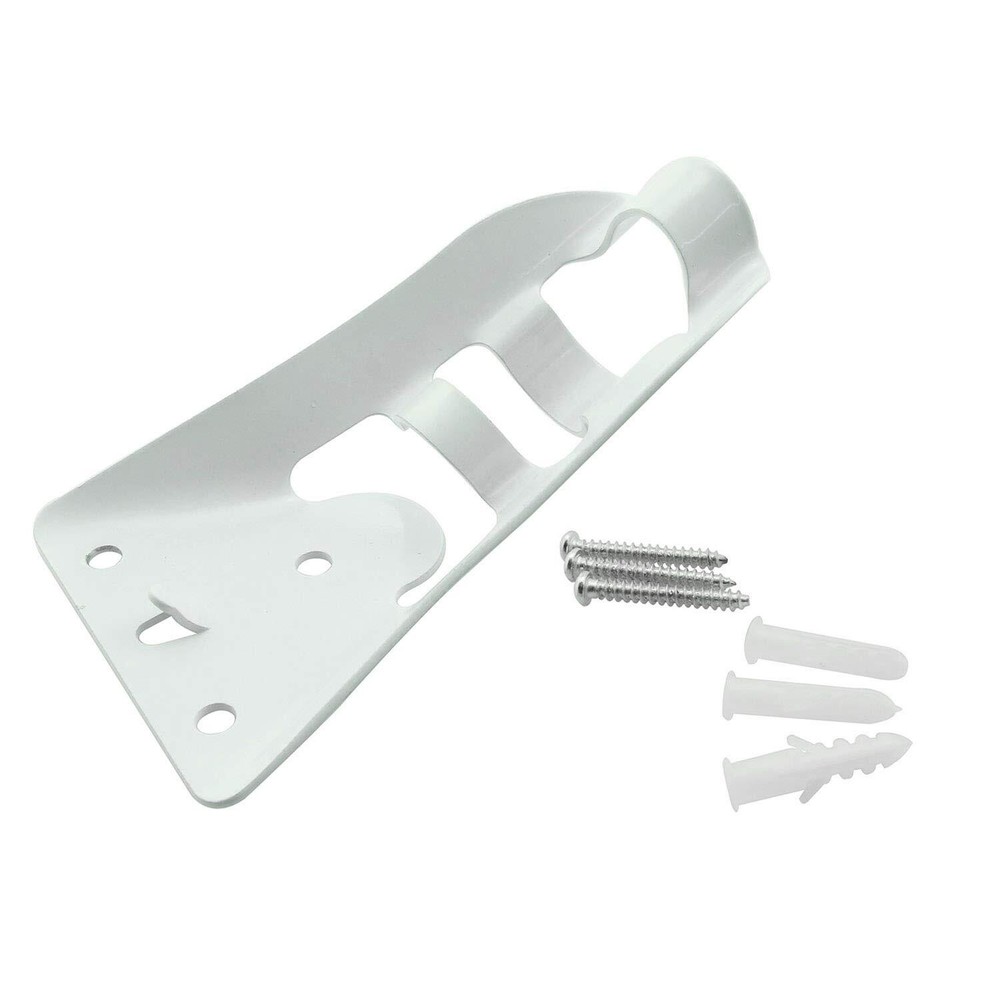 White Metal Flag Pole Bracket 12x7cm Fixed Wall Flag Pole Mount for Bar, Indo...