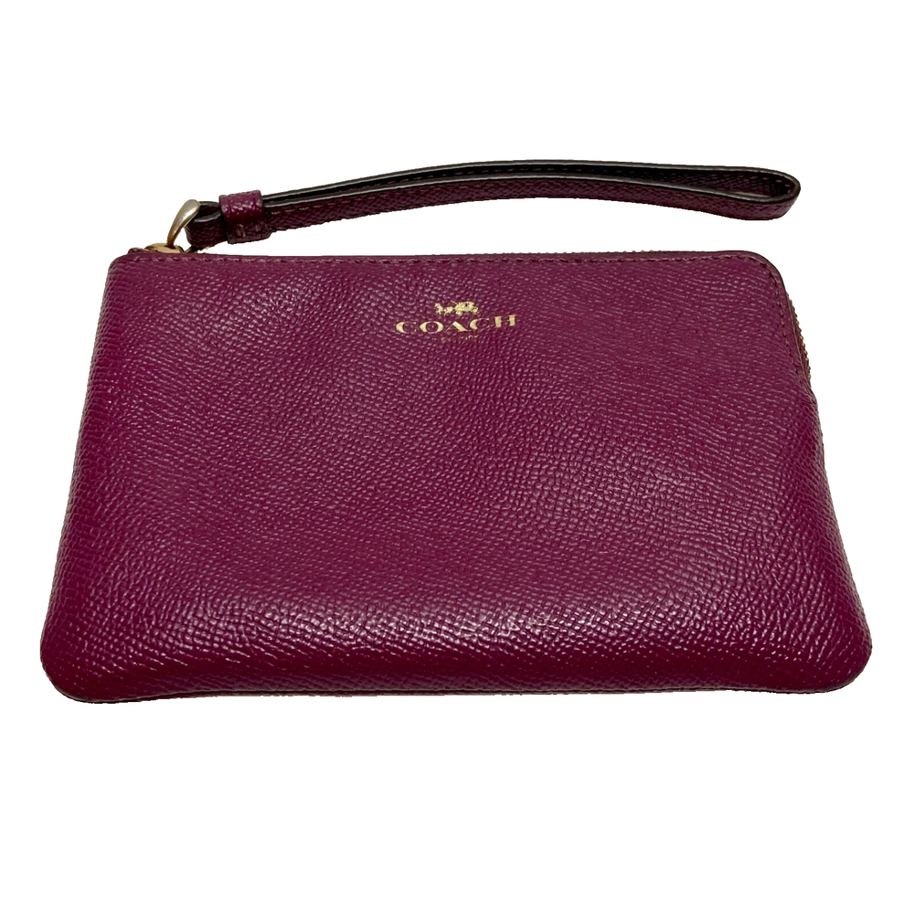 Coach Small Zip Wristlet in Purple Plum - GUC Wallet Pouch