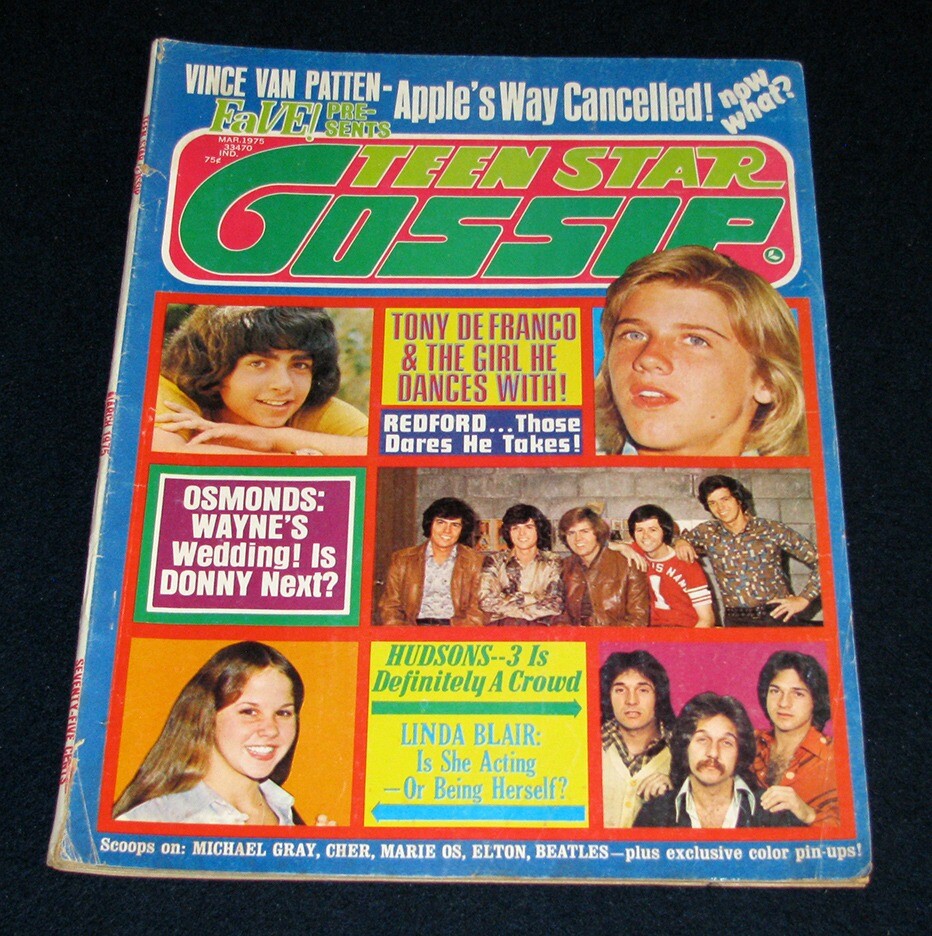 Teen Gossip March 1975 Donny Osmond Brett Hudson vintage issue 1 page missing  