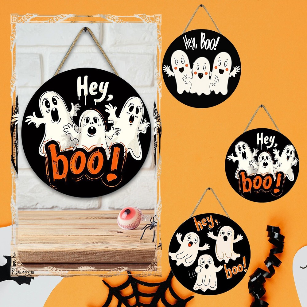 Wall Hanging Halloween Party Decoration Wooden Hanging Cross-border Pendant