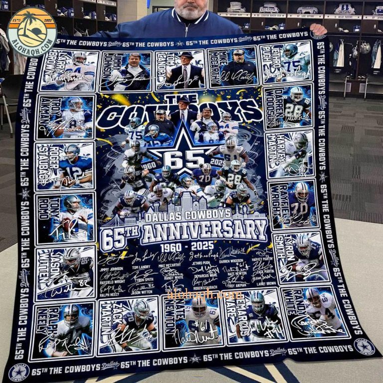 Dallas Cowboys 1960-2025 65th Anniversary Sherpa Blanket, Quilt