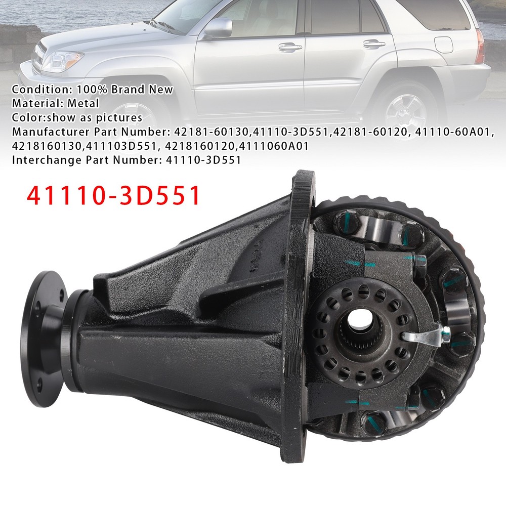 Rear Differential Assembly 41:11 3.727 Gear Ratio For Toyota 4Runner 4.0L 03-09