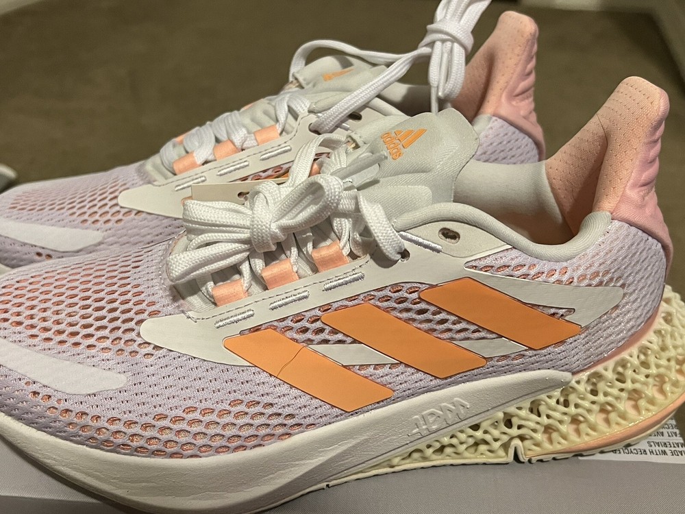 Adidas 4D FWD Pulse Womens Running Shoes Size 7.5 White Flash Orange GX2984