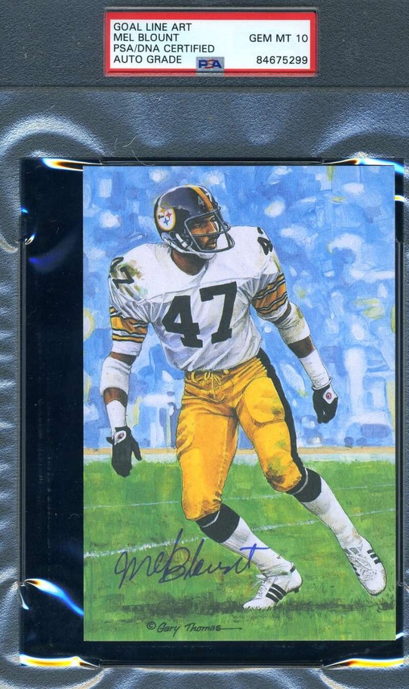 Mel Blount Gem Mint 10 PSA DNA Slabbed Signed Goal Line Autograph GLAC