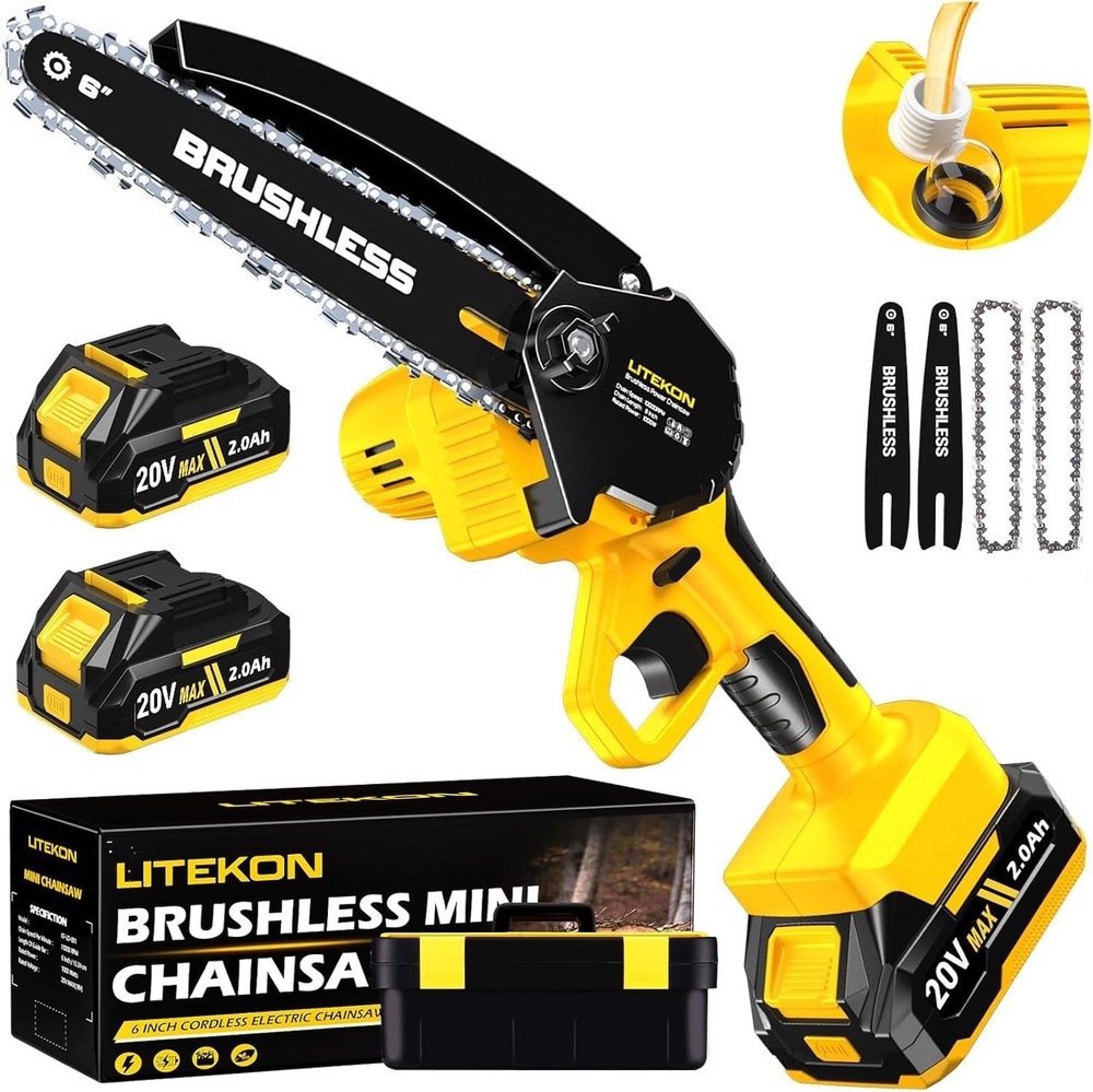 Cordless Mini Chainsaw 1000W Brushless Power Chainsaw 2025 Upgrade
