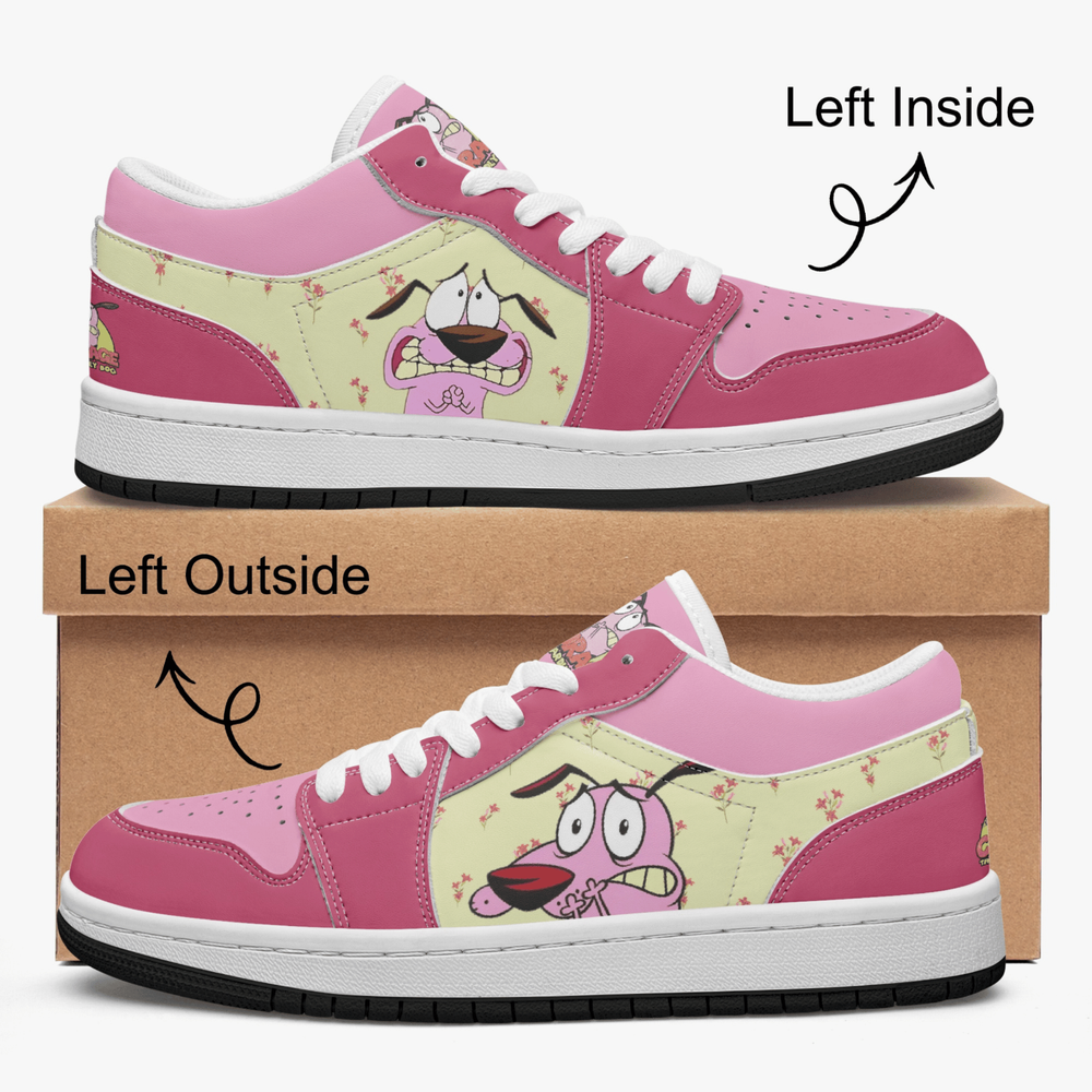 Courage the Cowardly Dog Retro Comic Sneakers Collectible Animated Leather Low Tops