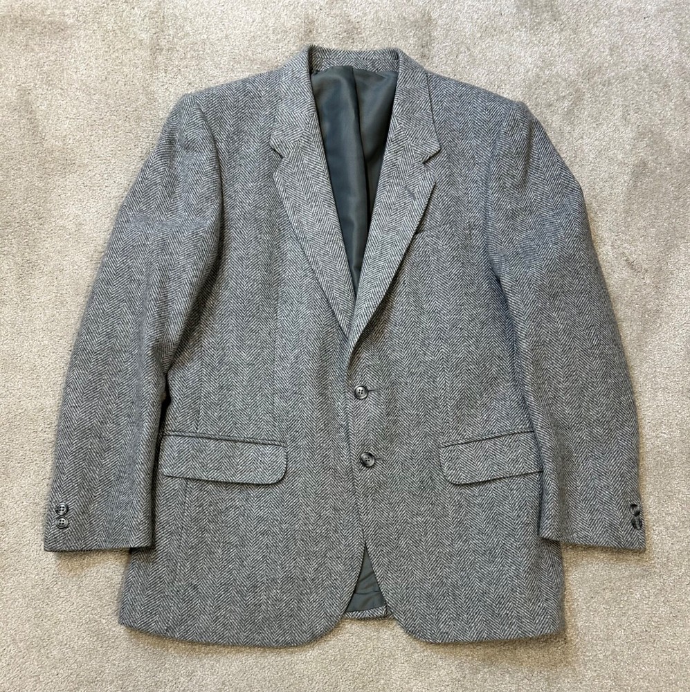MARKS SPENCER Mens Blazer Grey 100% Wool Single Breasted Jacket UK Chest 40