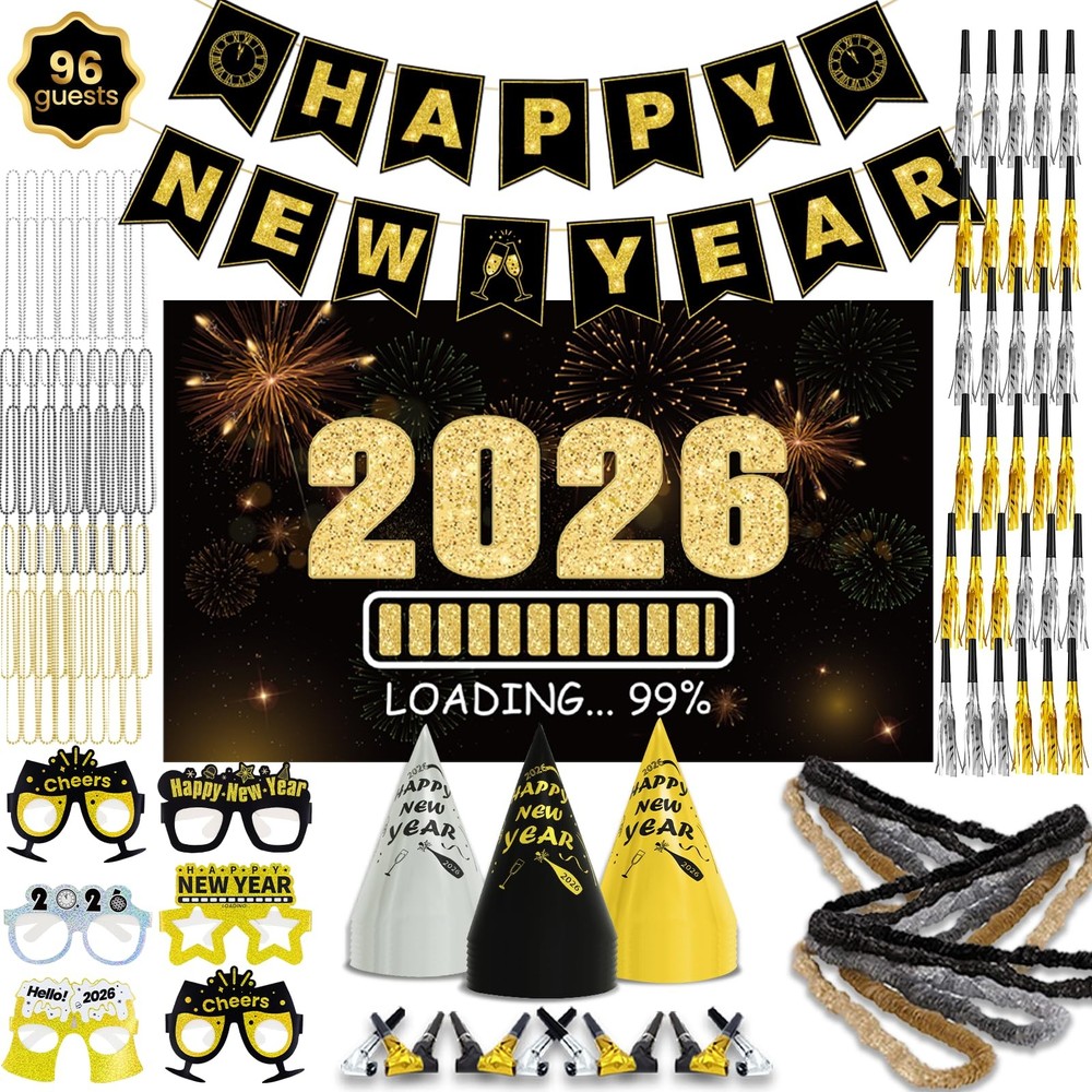 New Years Eve Party Supplies 2026 for 96, New Years Eve Party Decorations, a ...-image