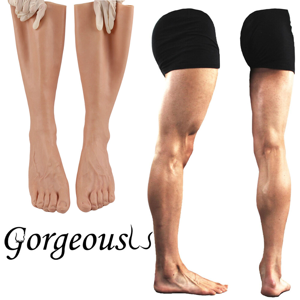 Highly Simulated Skin Silicone Prosthesis Foot Sleeve Leg Cover Scars CD