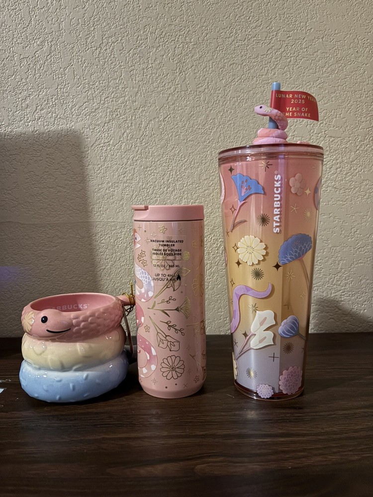 STARBUCKS LUNAR NEW YEAR WINTER 2025 3 Piece Set Mug Cup Tumbler Coffee Snake