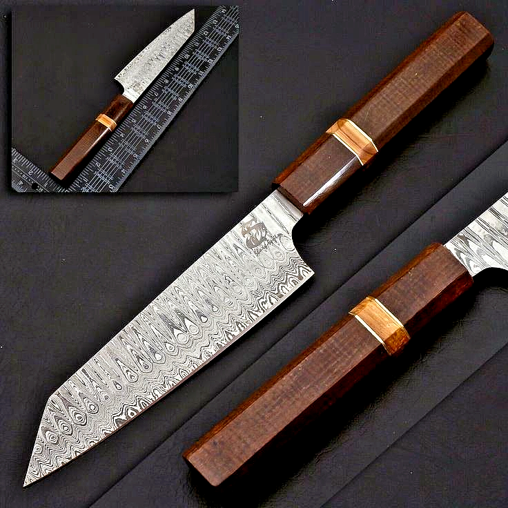 Custom Made Hand Forged Damascus Steel Kitchen Chef Knife Wood Handle 2735