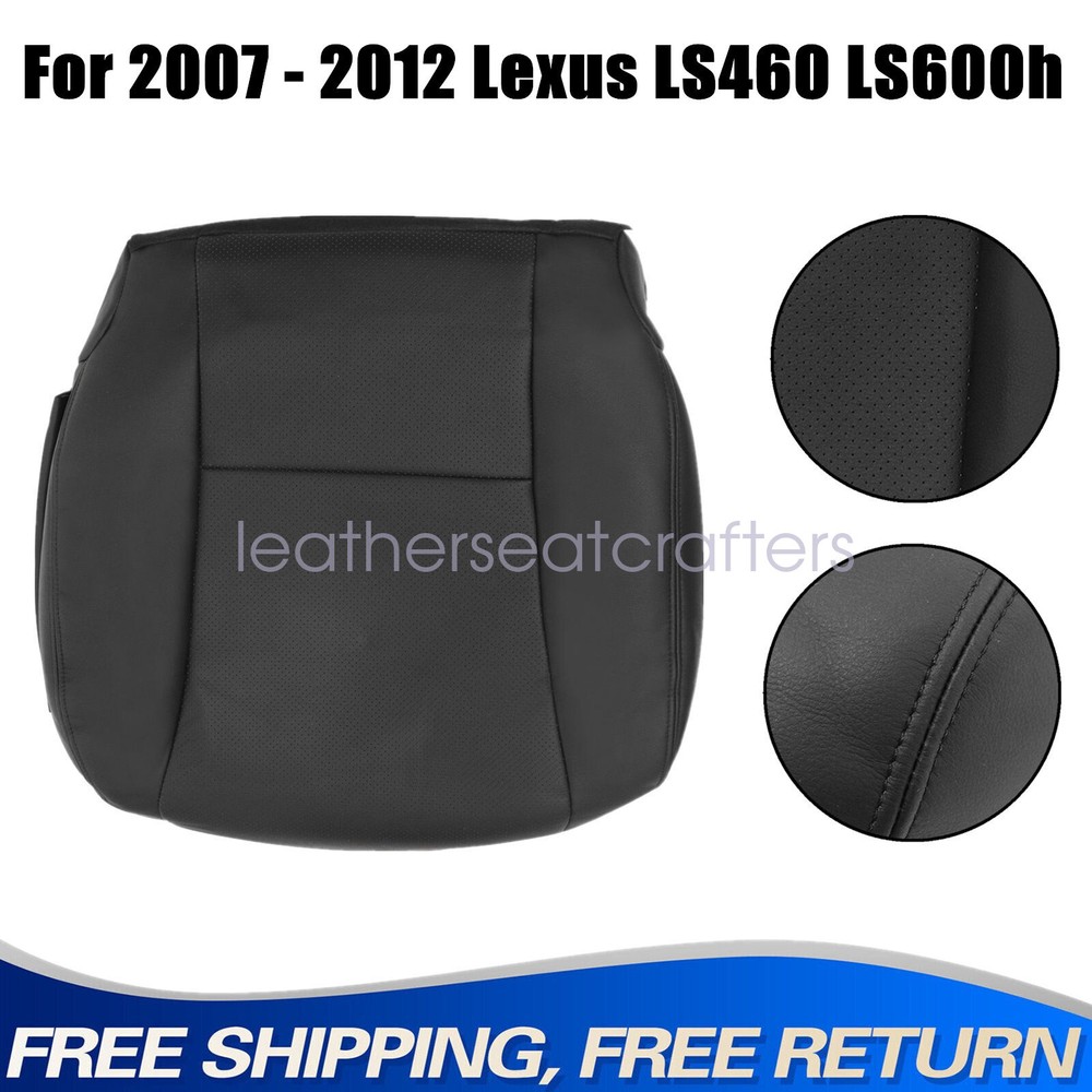 2010-2012 Lexus LS460 Black Perforated Leather Driver Bottom Seat Cover  