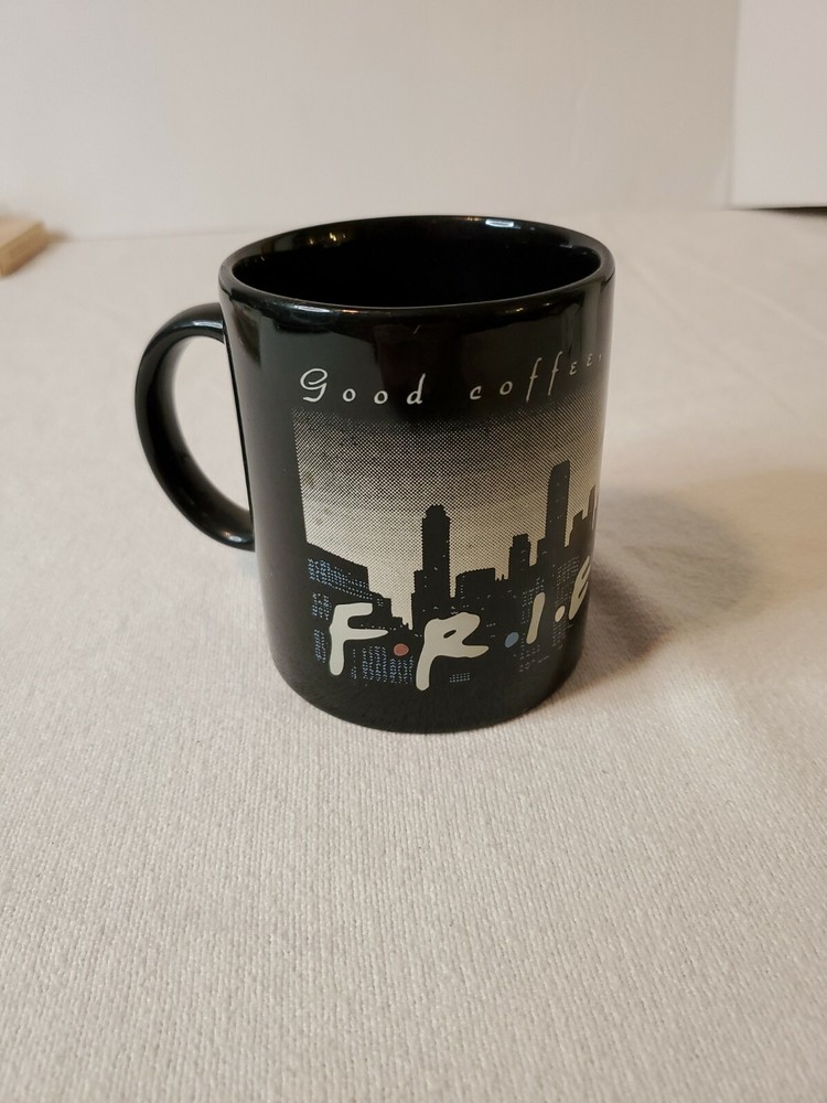 Friends TV Show Coffee Mug Good Coffee Good Friends Vintage 1995 Mug NYC Skyline
