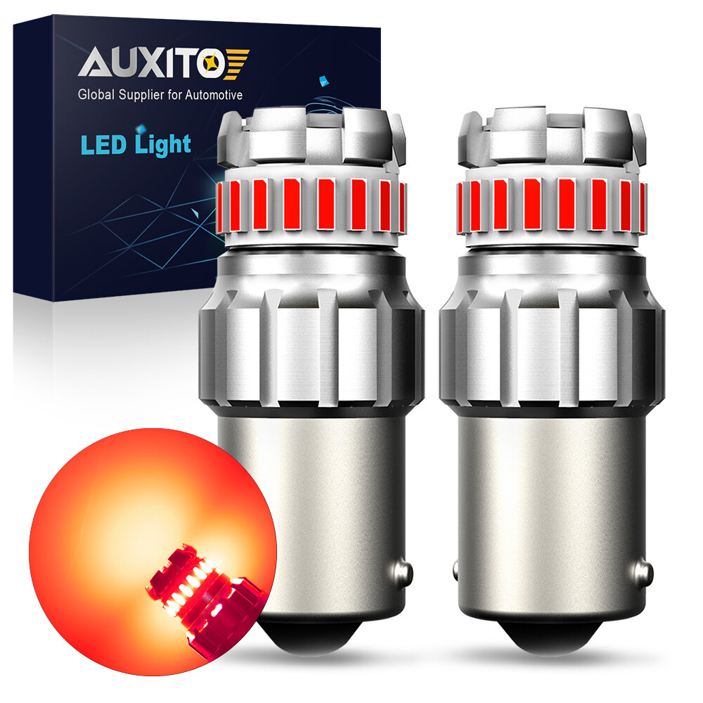 2Pcs AUXITO Pure 1156 Red LED Brake Tail Light Bulbs Error Free Anti Hyper Flash
