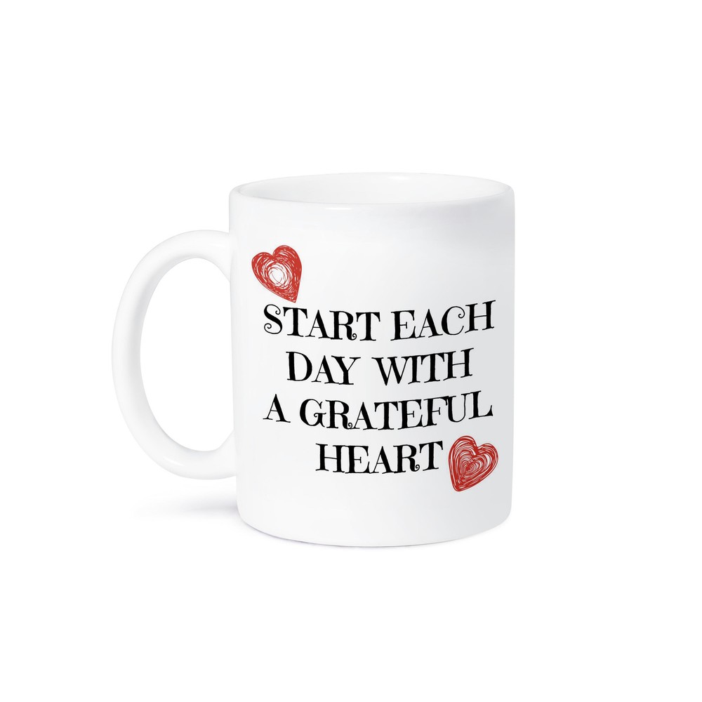 Start each day grateful with this 3dRose heart design mug