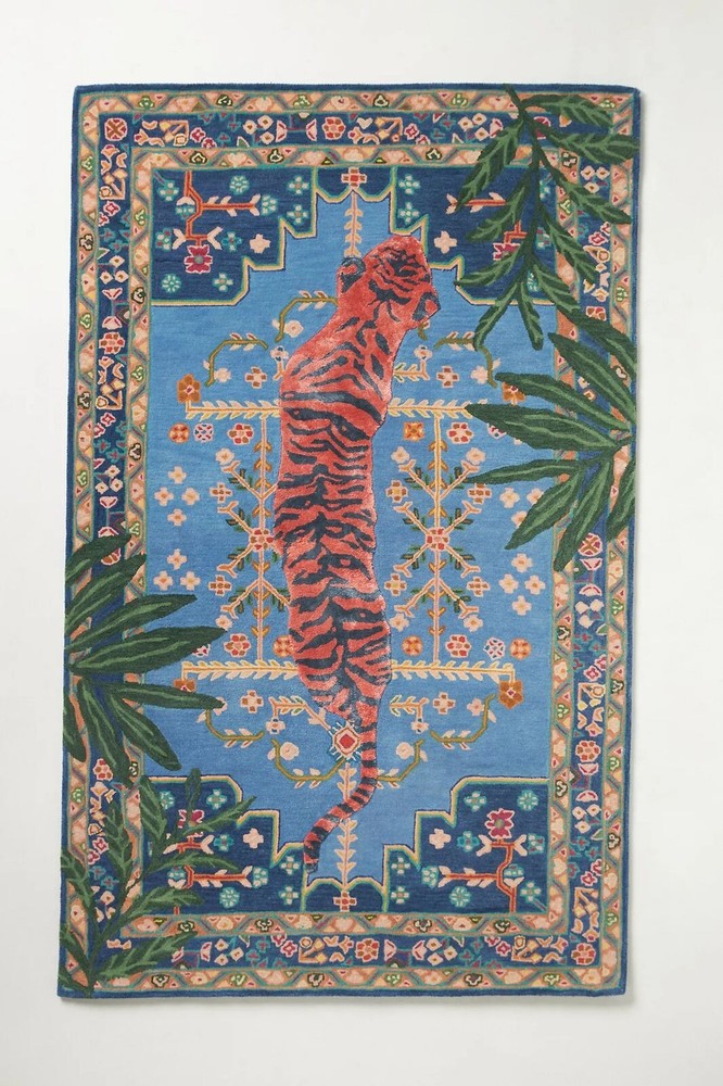 Bengal Tiger Hand-Tufted  Wool And  Viscose Area Rug For Living Room , Home