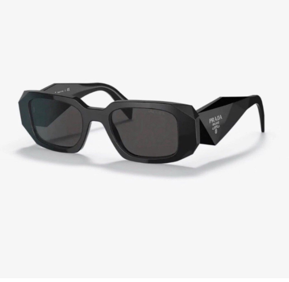 Prada PR17WS 1AB5S049 Womens Black Sunglasses with Dark Grey Lenses 49mm