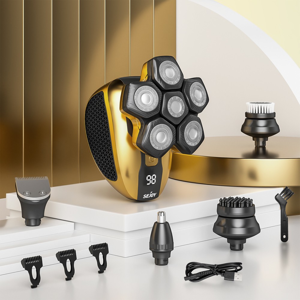 Men's Electric Shaver & Hair Trimmer Kit for Wet Dry Grooming