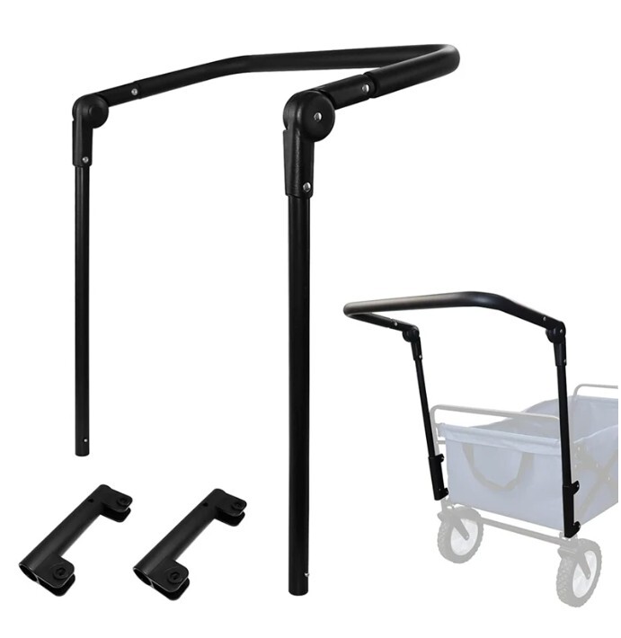 Folding Wagon Push Handle, Universal Removable Adjustable Width Push-Pull Stroll