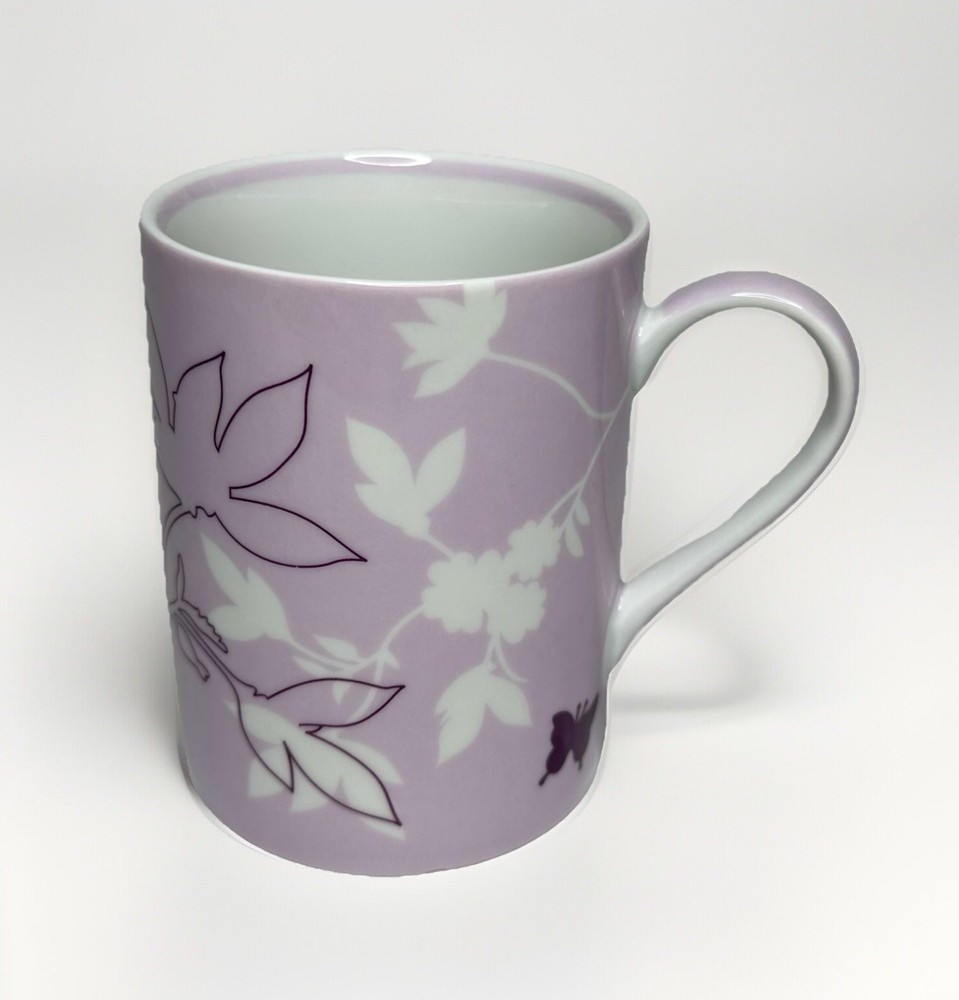 Starbucks 2006 Purple Pink Floral Butterflies 12oz Ceramic Mug