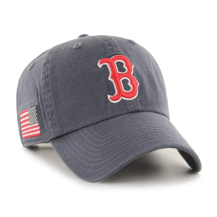Boston Red Sox '47 Brand USA Flag Mens Navy Clean Up Adjustable Hat
