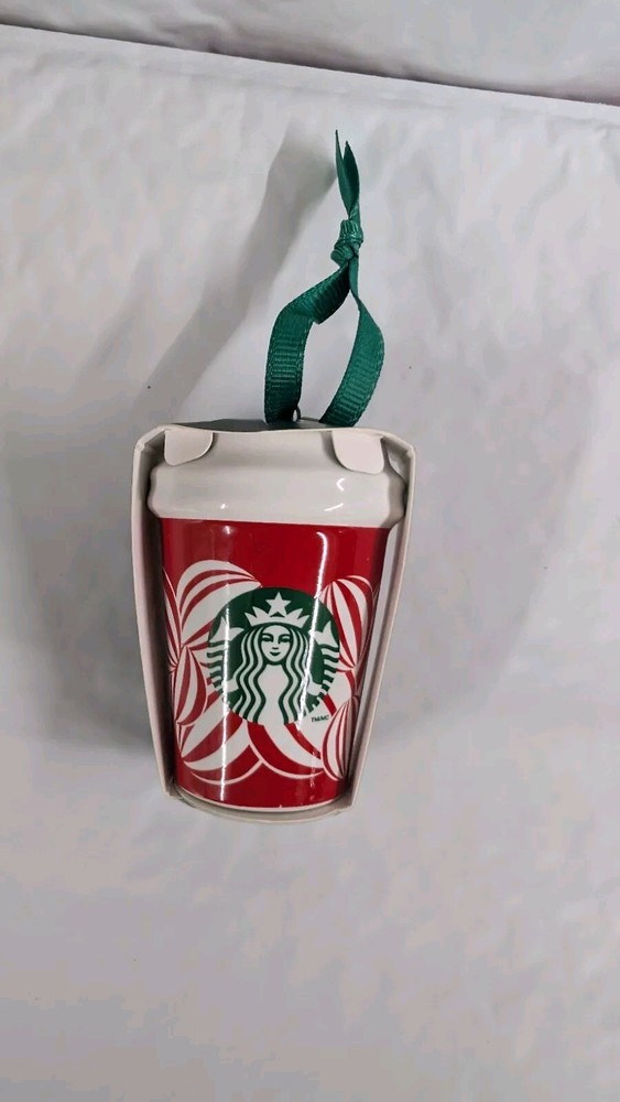 Starbucks 2024 Holiday Red Cup Ceramic Christmas Tree Ornament 2.5