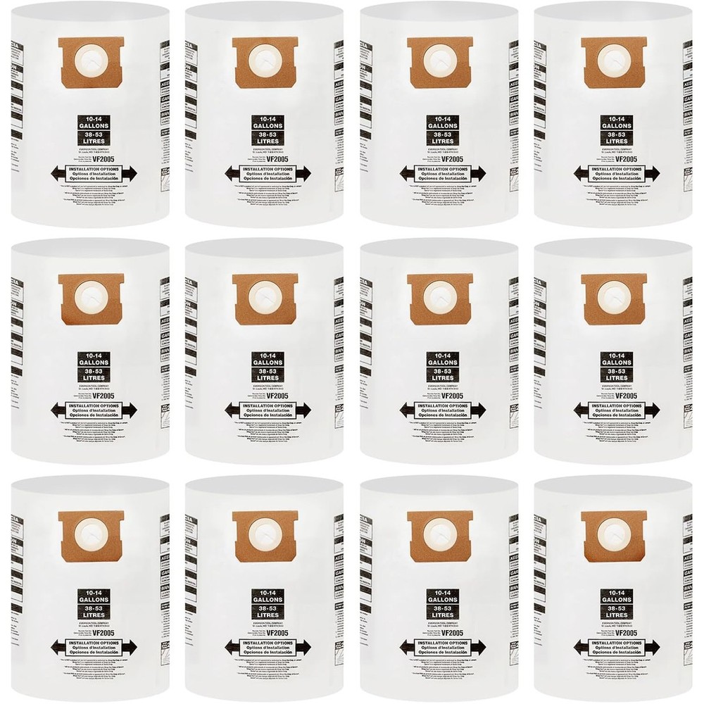 3-15 Pack Shop Vac 10-14 Gallon Bags. Type F 90662 9066200 Type I 90672 9067200