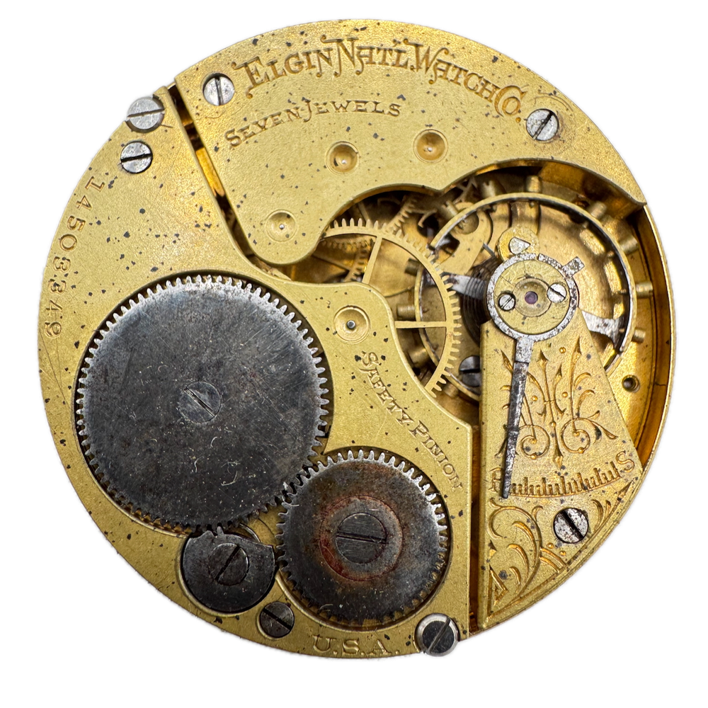 Antique 16s 1910 Elgin 7 Jewel Mechanical Pocket Watch Movement 293 USA