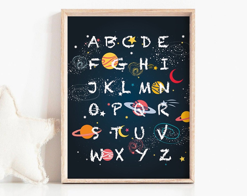 Alphabet Print Nursery Print Nursery Wall Art Childrens Prints Childrens Wall