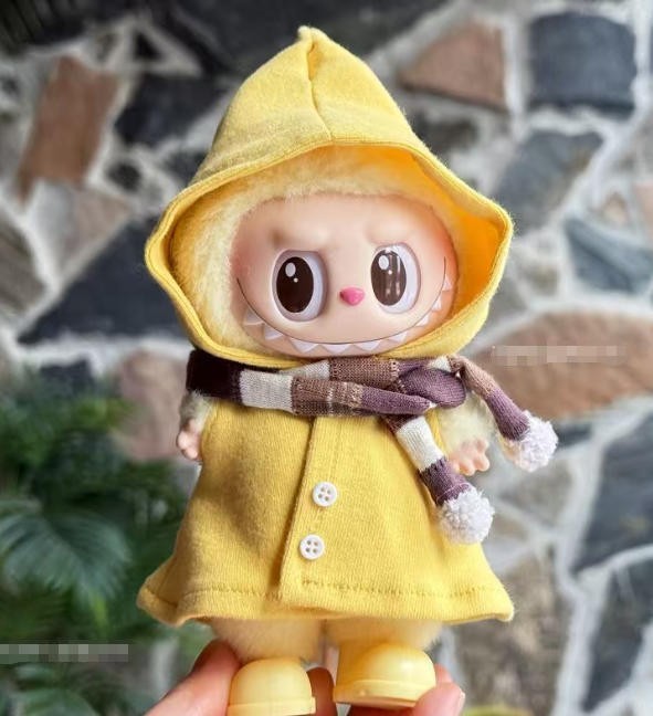(No Toys) Compatibility Yellow Cape Set For LABUFU Replace Clothes Scarf Shoes