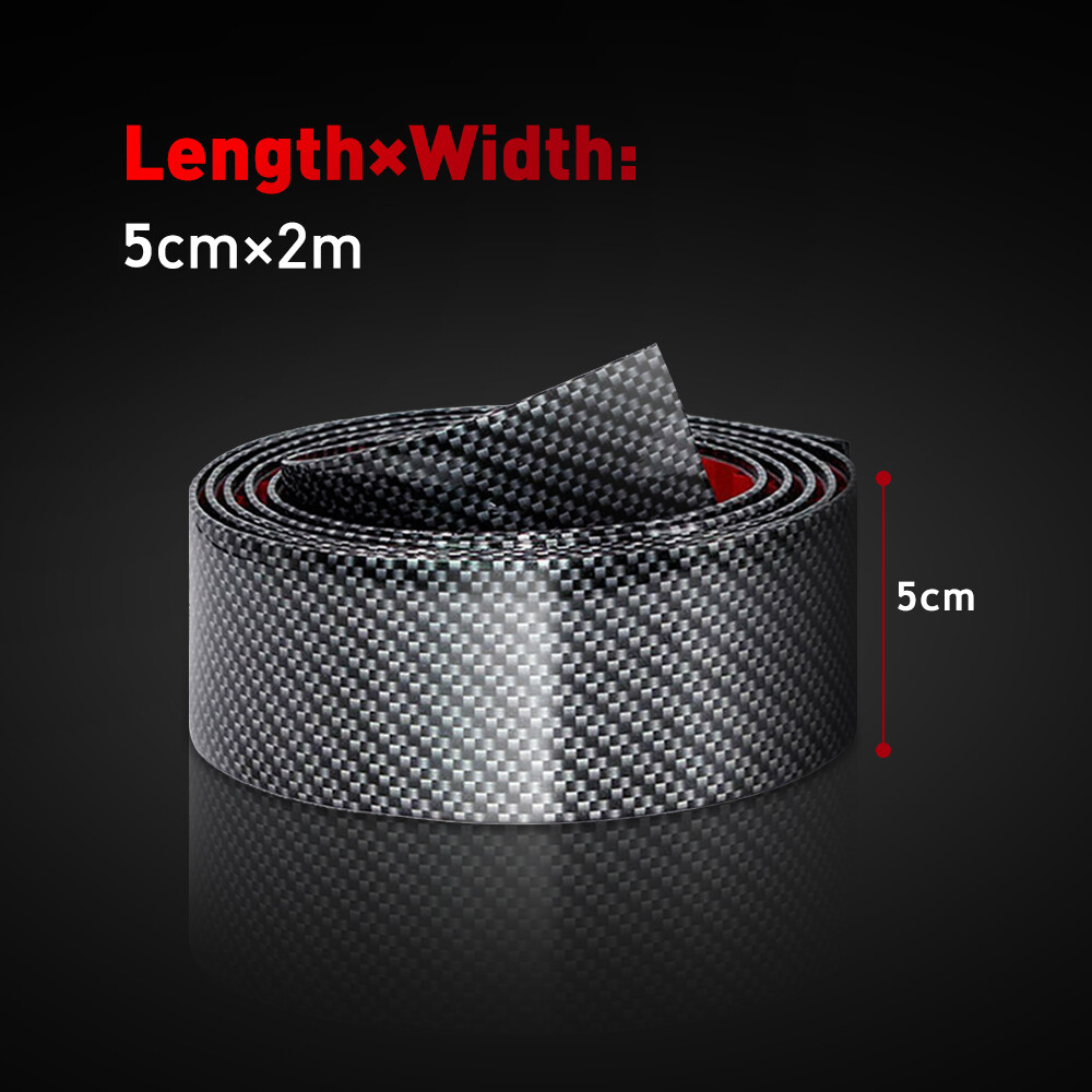 2Mx5CM 3D Car Fiber Carbon Sticker Anti Protector Scratch Sill Scuff Cover Strip
