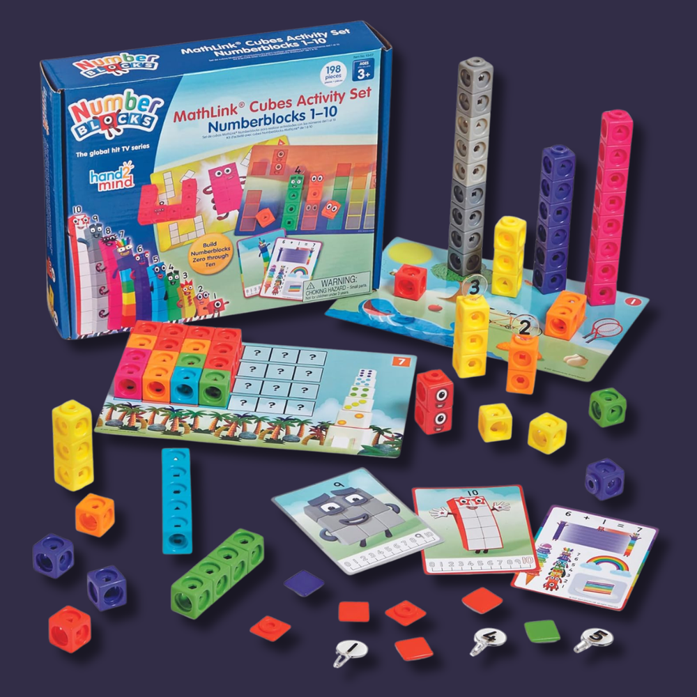 MathLink Cubes Numberblocks 1-10 Activity Set, 30 Preschool Learning
