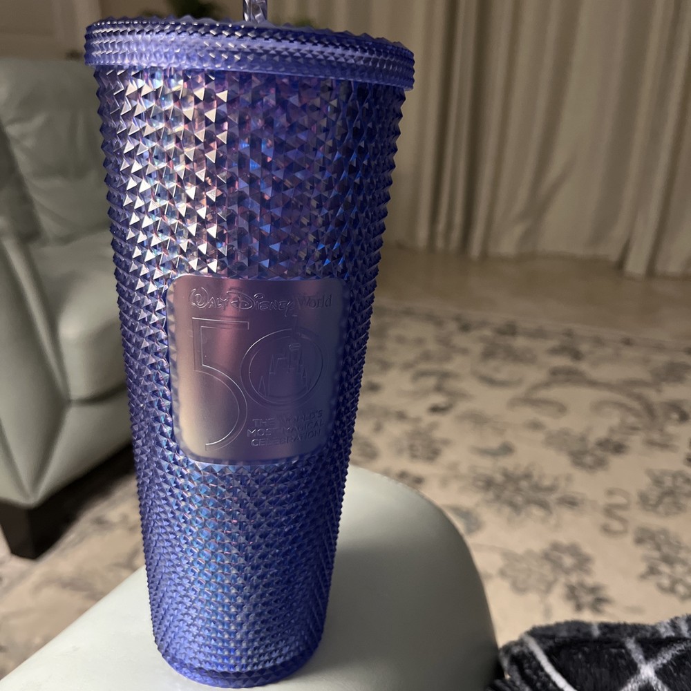 Starbucks Disney World 50th Anniversary Blue Studded Tumbler Cup NEW