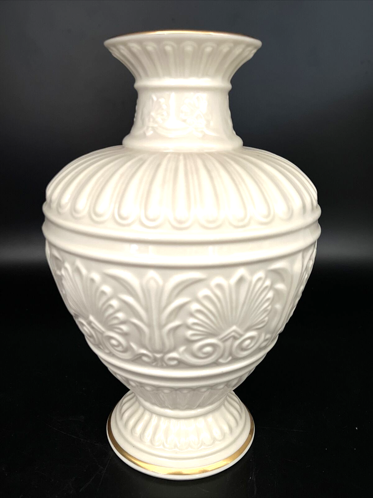 VINTAGE LENOX VASE ATHENIAN COLLECTION WITH GOLD TRIM 9.5” Tall EXC