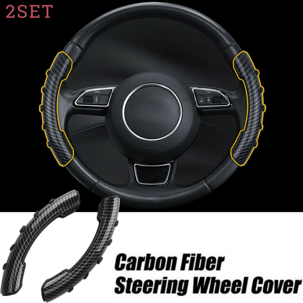 2set Carbon Fiber Carbon Fiber Universal Car Steering Wheel Booster Cover For 37
