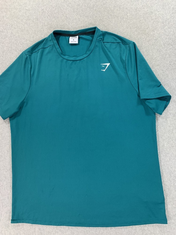 Gymshark CREST Short Sleeve Athletic Fit Crew Tee Shirt (Men's XL) Green
